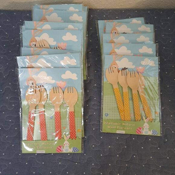 Disposable Natural wood flatware - New - Picture 1 of 2